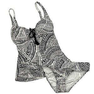 La Blanca Dream Catcher Tankini & Shirred Hipster Bottom Set Size 6